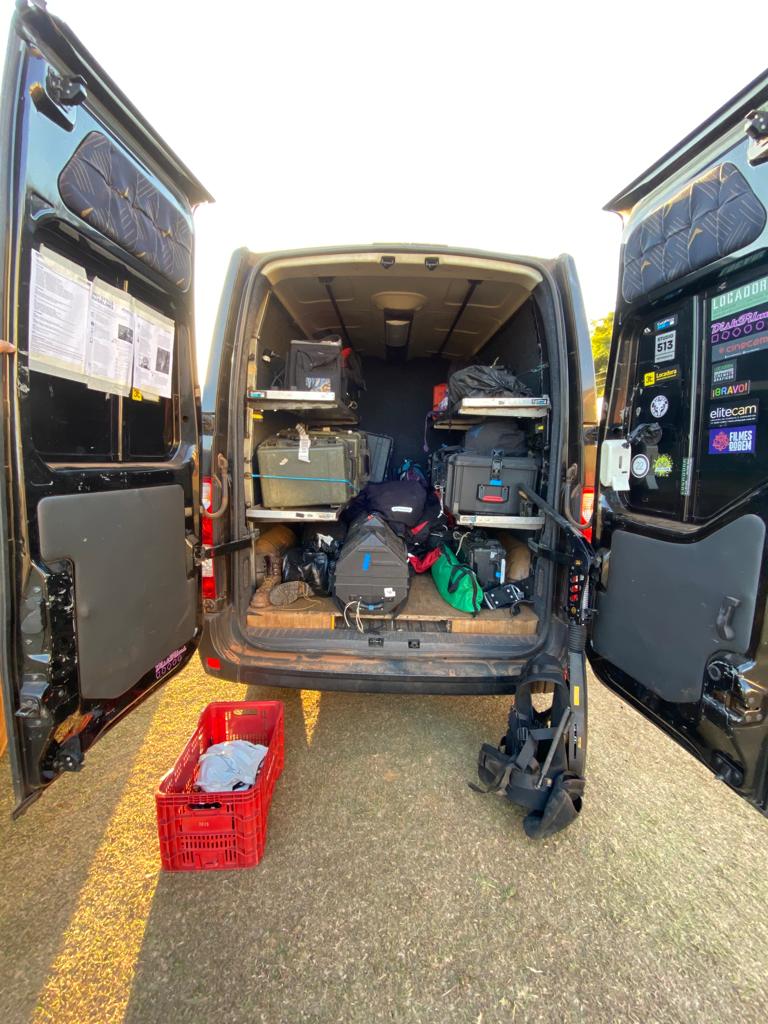 Camera van packed for a a travel documentary in São Paulo state, Brazil.