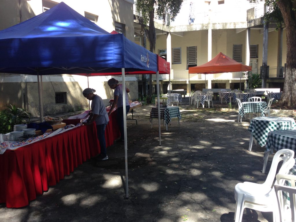 Catering set up for commercial shoot in Rio de Janeiro, Brazil.