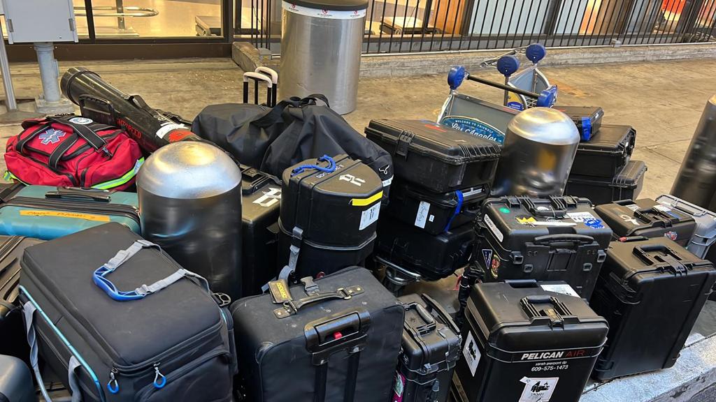 Cameras packed and ready for check-in. Next stop: Brazil. Another Brazil Production Services shoot about to begin.