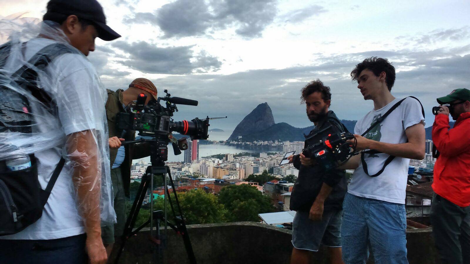 A BPS crew captures a b-roll shot in the Tavares Bastos slum in Rio de Janeiro.