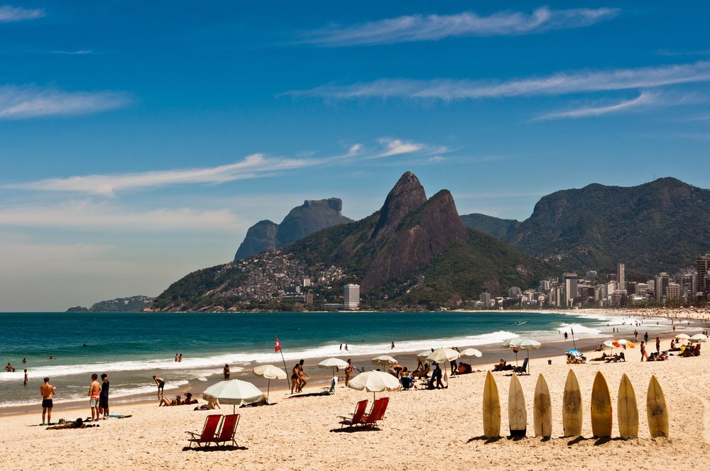 Ipanema beach in Rio de Janeiro.