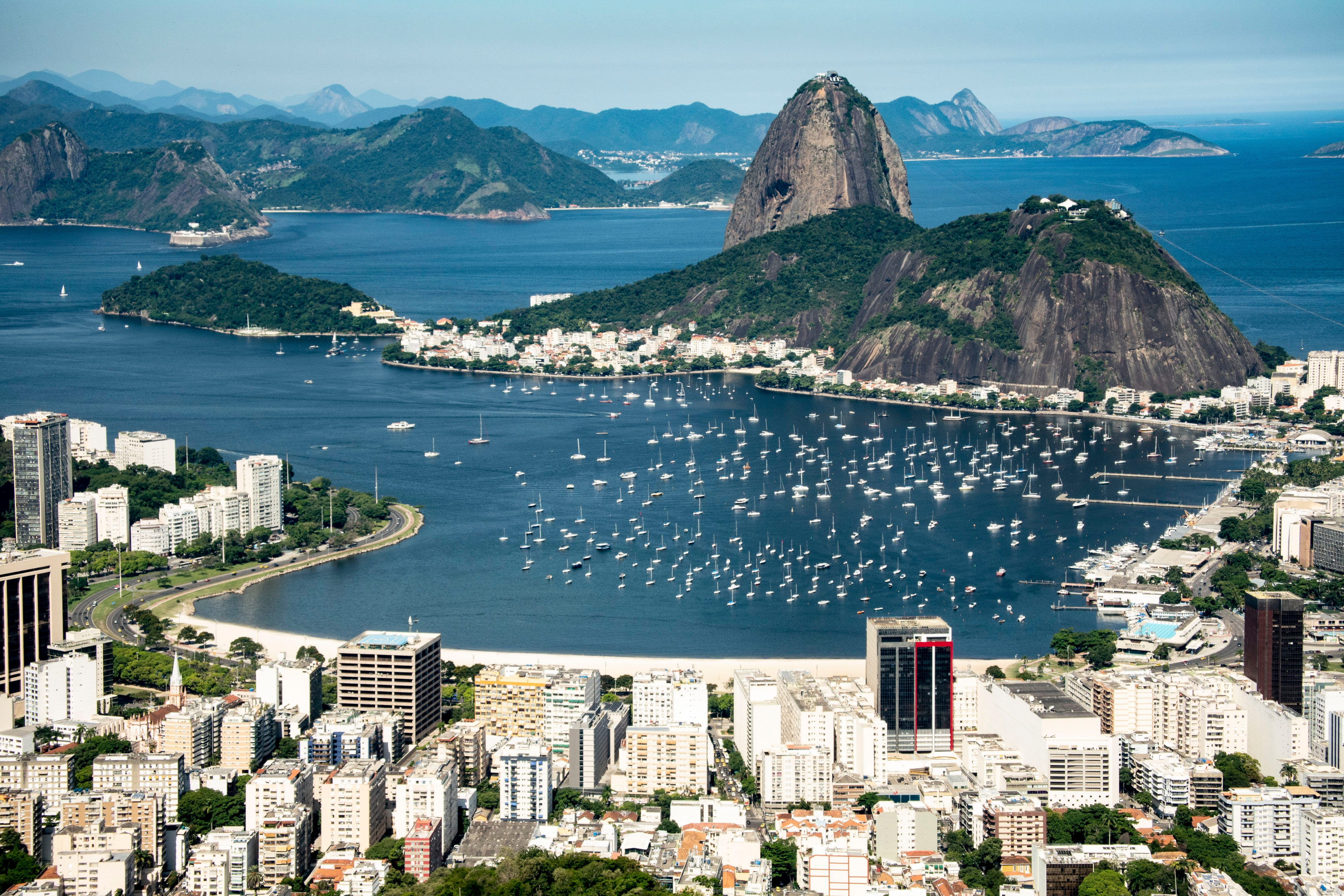 Rio de Janeiro iconic landmark view at the Dona Marta lookout.