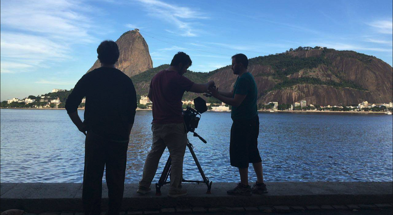 A BPS crew sets up a shot in front of the Sugarloaf Mountain in Rio de Janeiro.