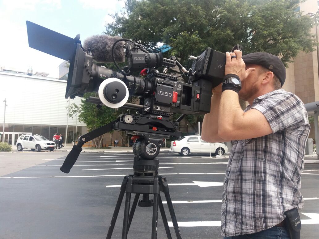 The DP sets up a shot for a Netflix documentary produced locally in São Paulo by Brazil Production Services.