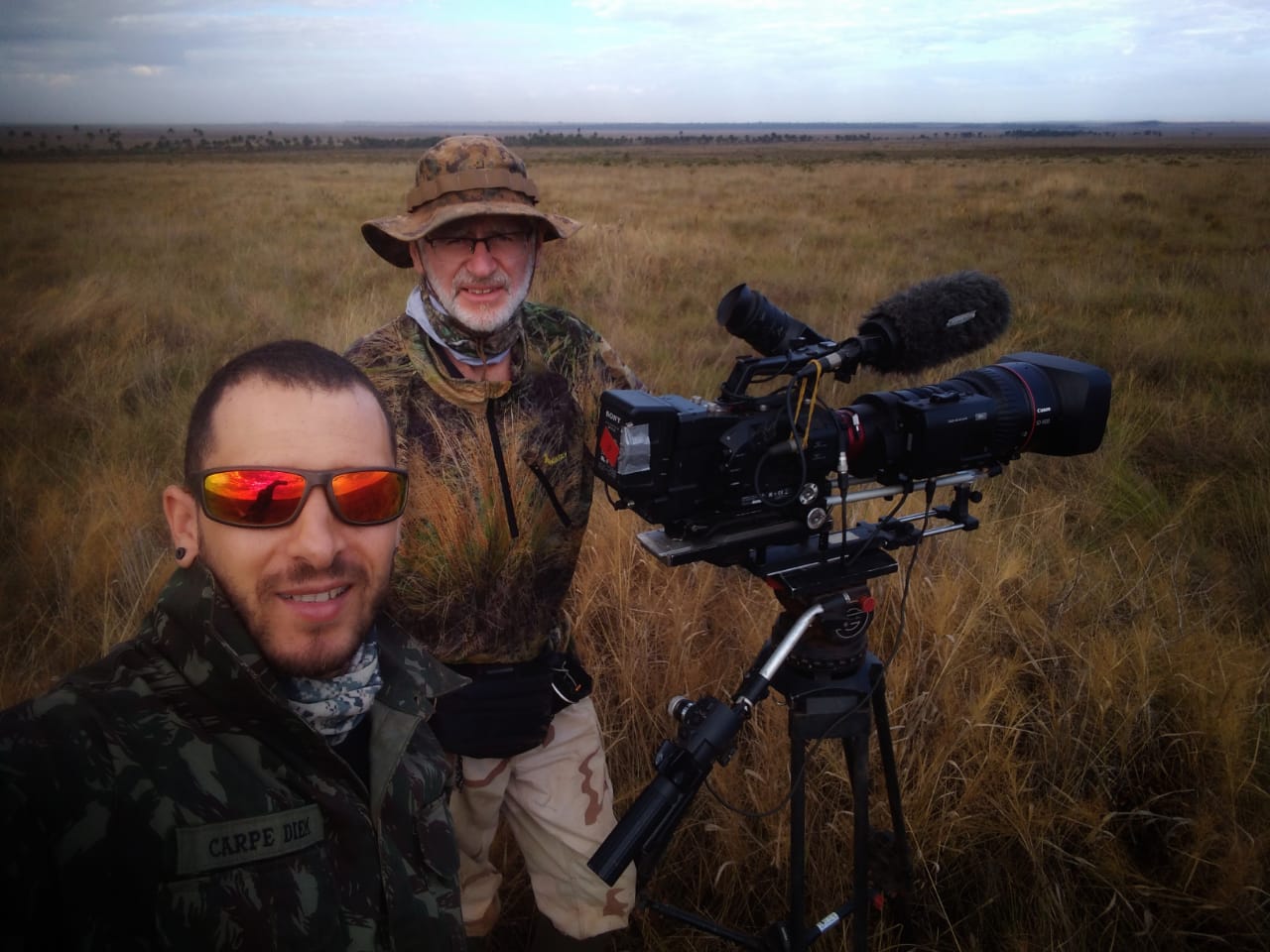 Our trusty fixer Pedro Botafogo takes a break for a selfie while shooting Netflix's South America's Weirdest Animals in the Pantanal wetland region in central Brazil.