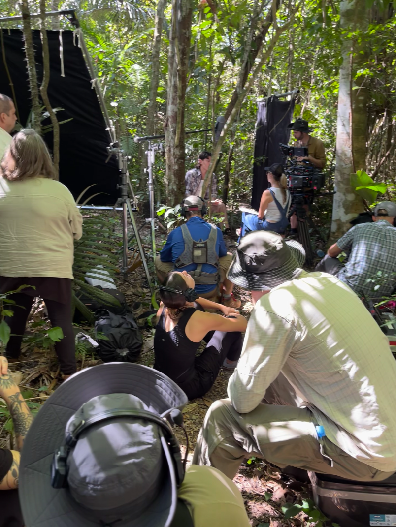 A BPS crew shoots an interview with Spanish soccer star Héctor Bellerín deep in the Amazon jungle, in the state of Rondônia.