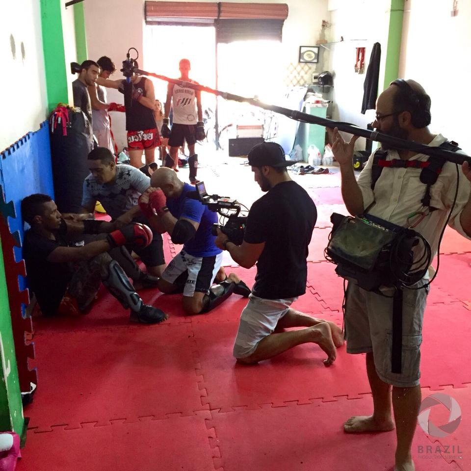 A BPS documentary crew shoots an interview with Brazilan mural artist, Kobra, in the streets of São Paulo.