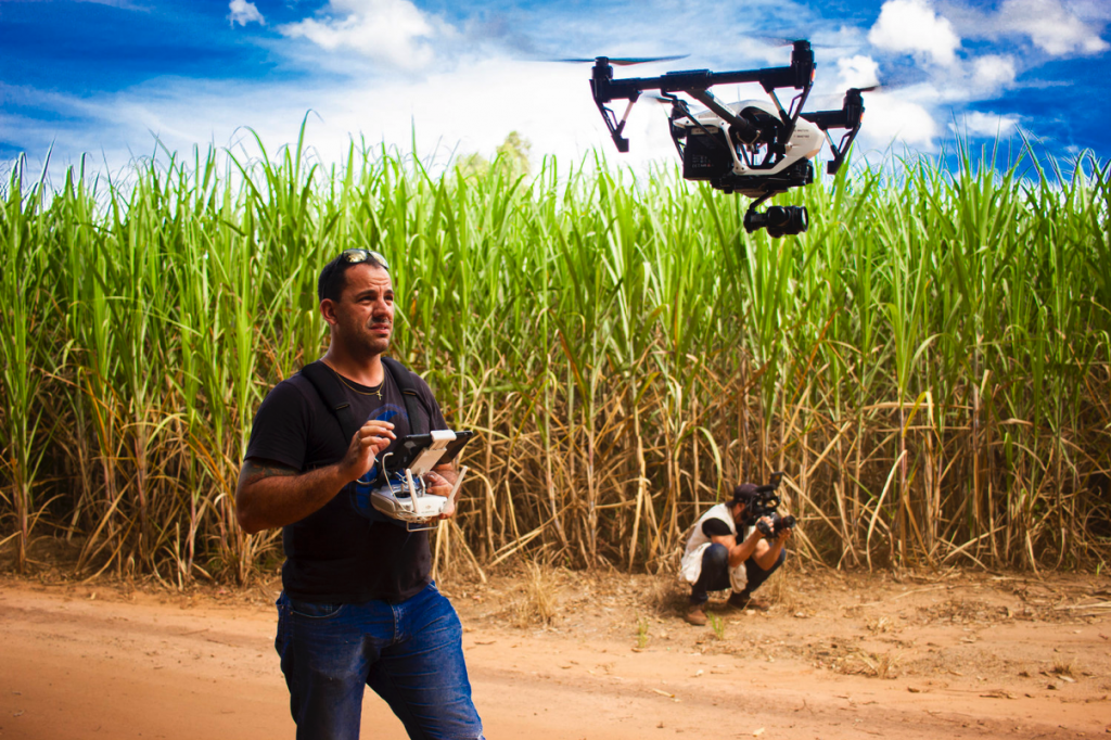 A Brazil Production Services crew carries out a drone shoot in Mato Grosso (Brazil).