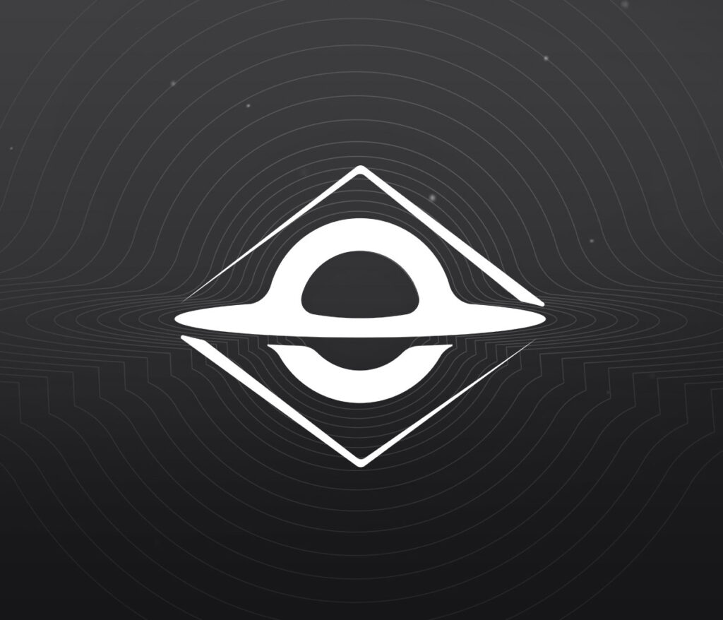 Brasil Paralelo logo, a stylized planet-and-ring icon in white on a dark background