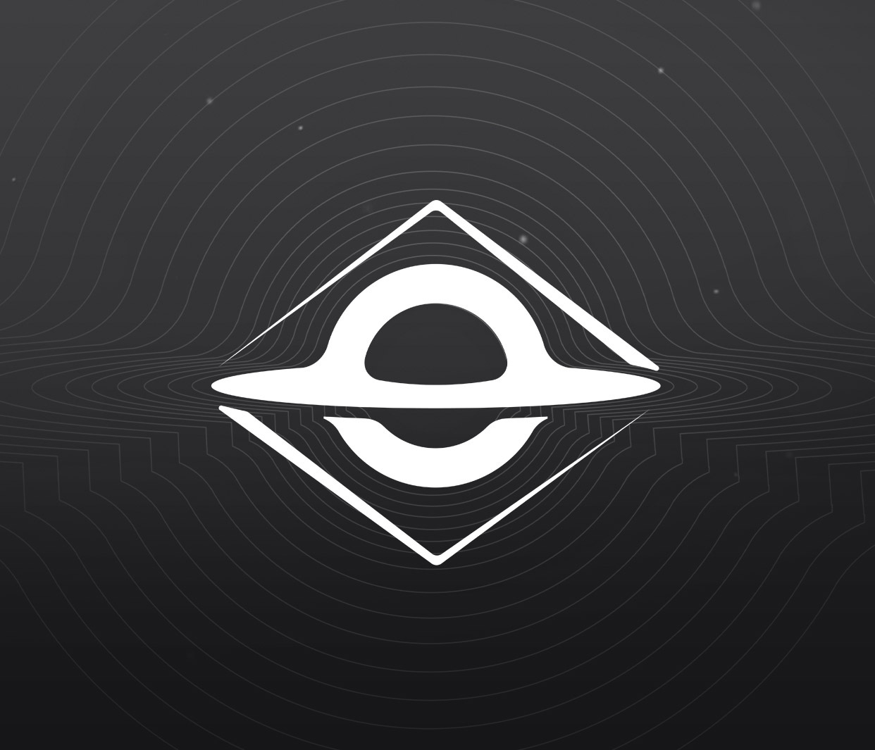 Brasil Paralelo logo, a stylized planet-and-ring icon in white on a dark background