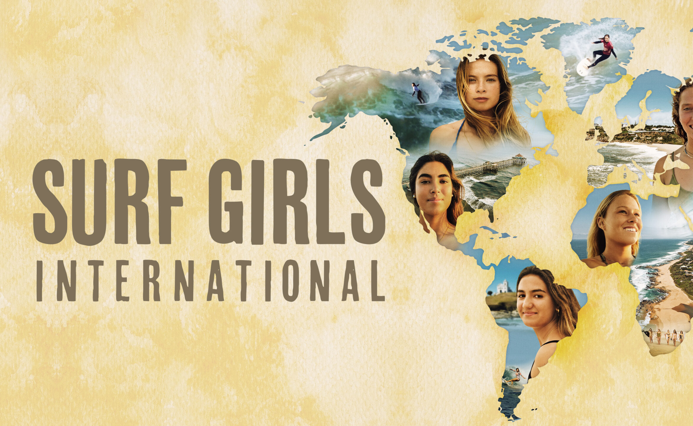 Official Amazon Prime Video poster art for the documentary series Surf Girls International
